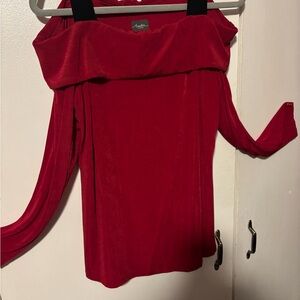 Amelia Red Off-Shoulder Women's Top